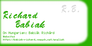 richard babiak business card