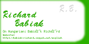 richard babiak business card